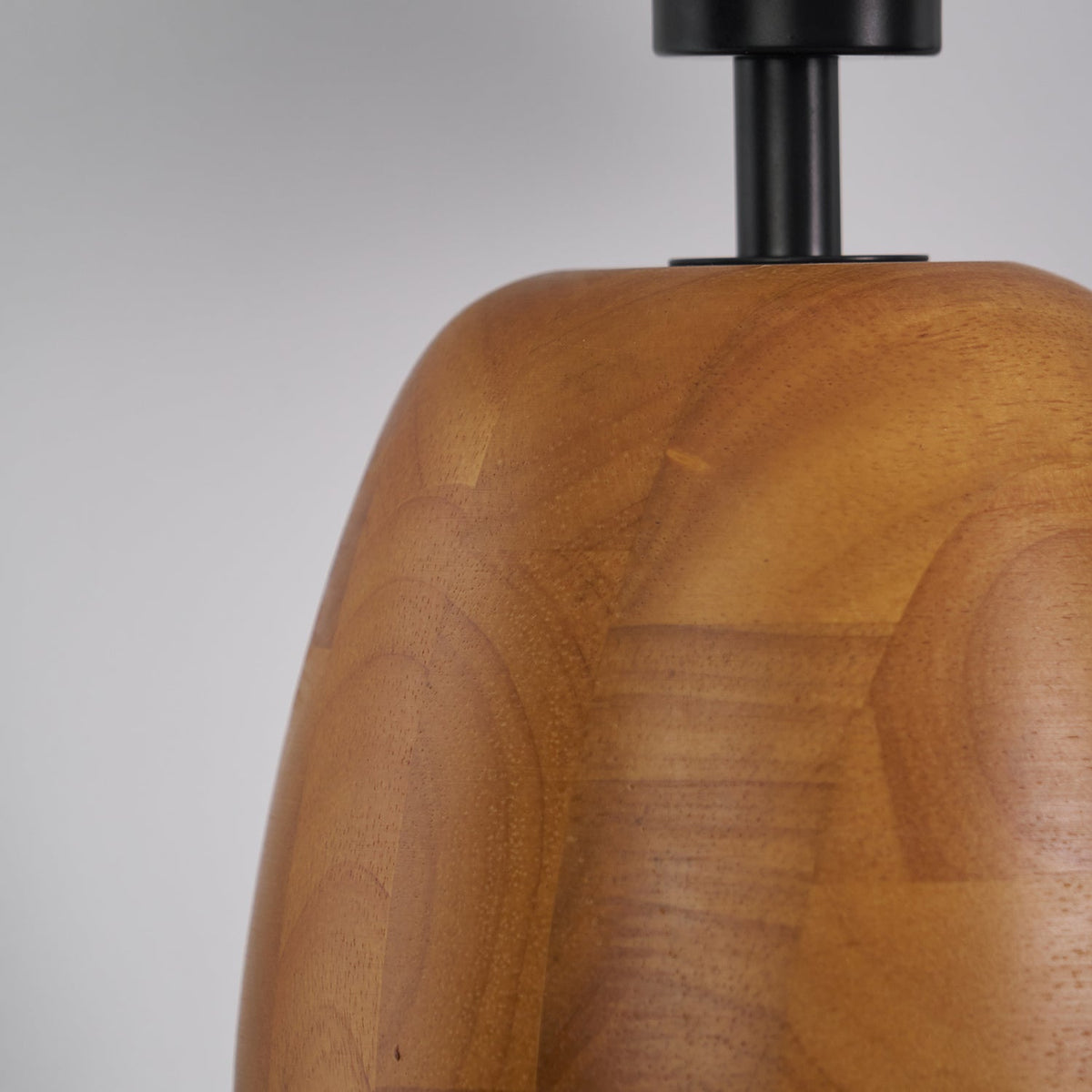 Irving Wood Table Lamp - Sculptural Organic Timber Base & Tapered Fabric Shade Accent Light