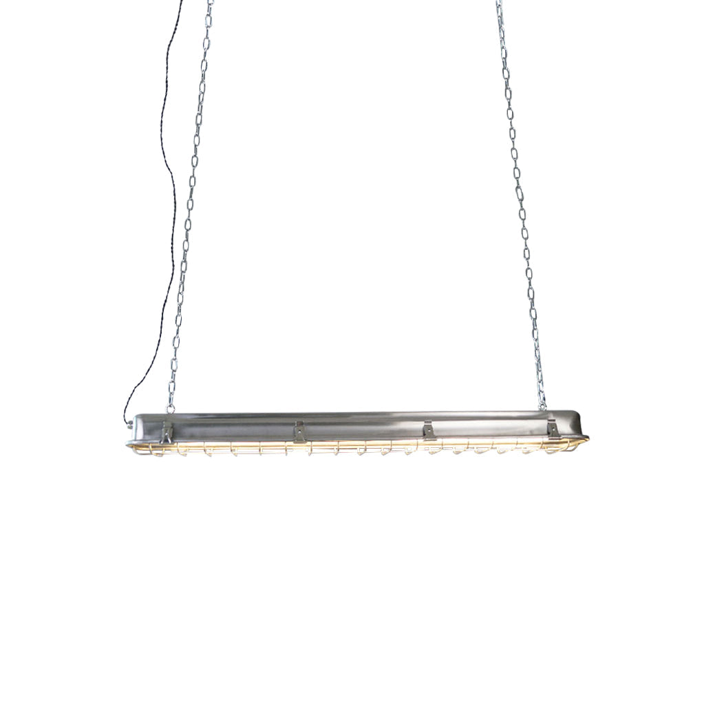Gta Cage Pendant Light - Russian Mine-Inspired Stainless Steel & Caged Glass Linear LED Pendant