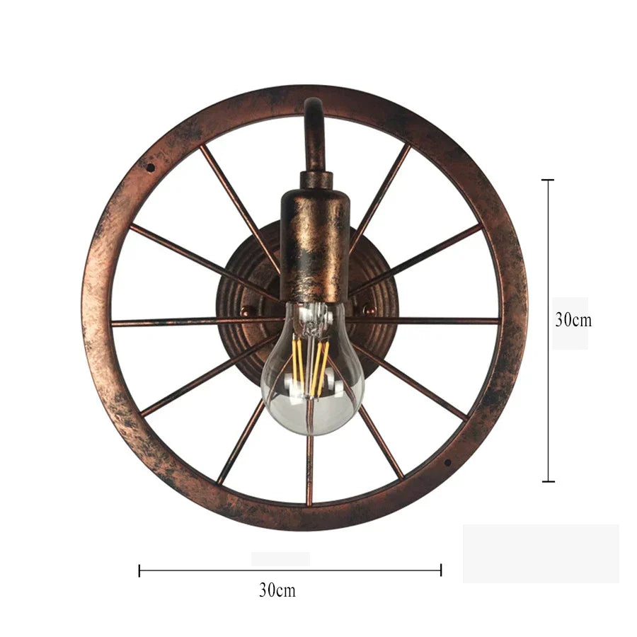 Vintage Industrial Wall Lamp - Retro Alloy Iron Shade E27 Bedside Sconce