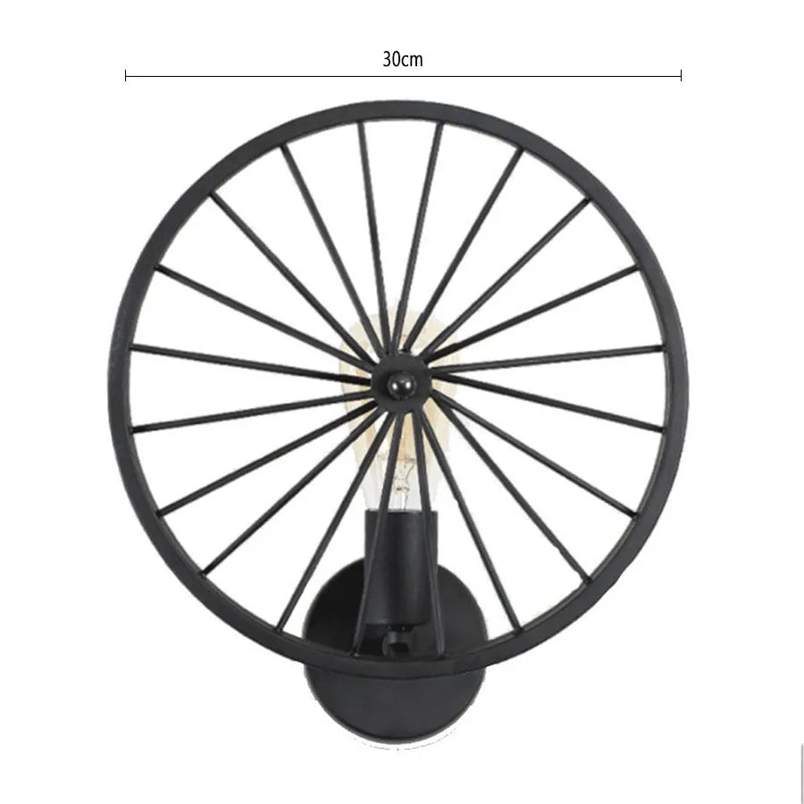 Vintage Industrial Wall Lamp - Retro Alloy Iron Shade E27 Bedside Sconce