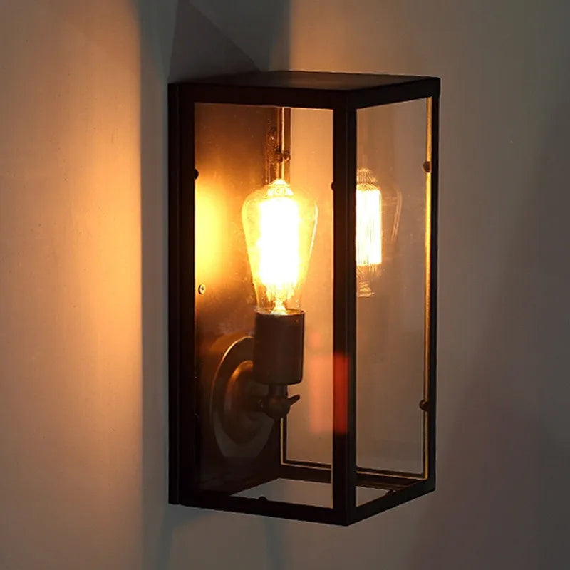 Vintage Industrial Wall Lamp - Retro Alloy Iron Shade E27 Bedside Sconce
