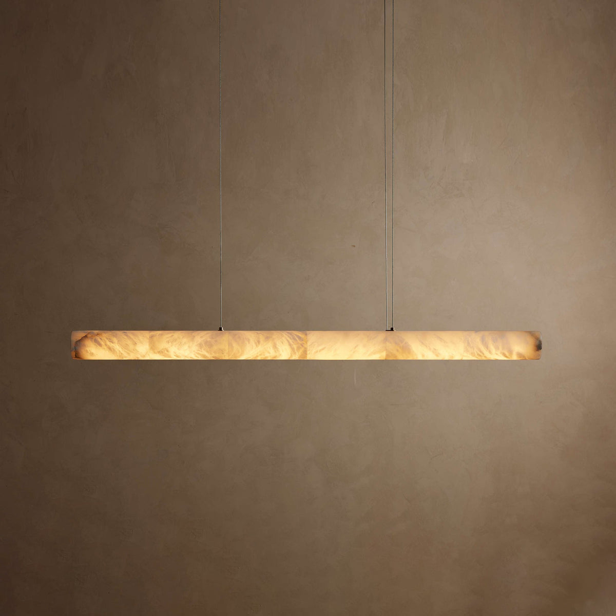 Halima Linear Alabaster Chandelier - Spanish Natural Alabaster & Warm Brass Linear LED Pendant