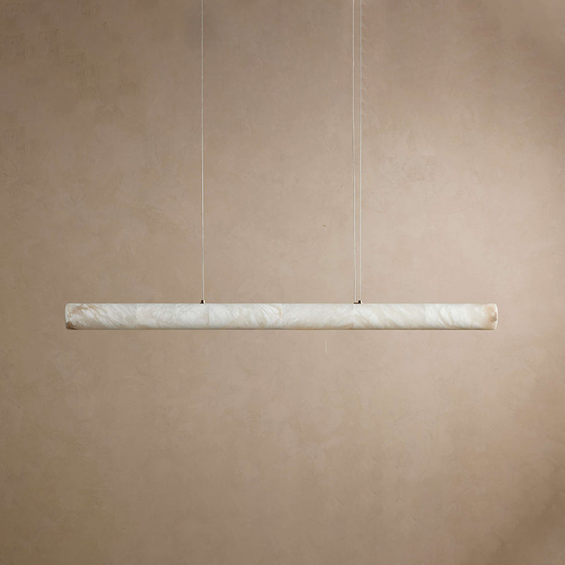 Halima Linear Alabaster Chandelier - Spanish Natural Alabaster & Warm Brass Linear LED Pendant