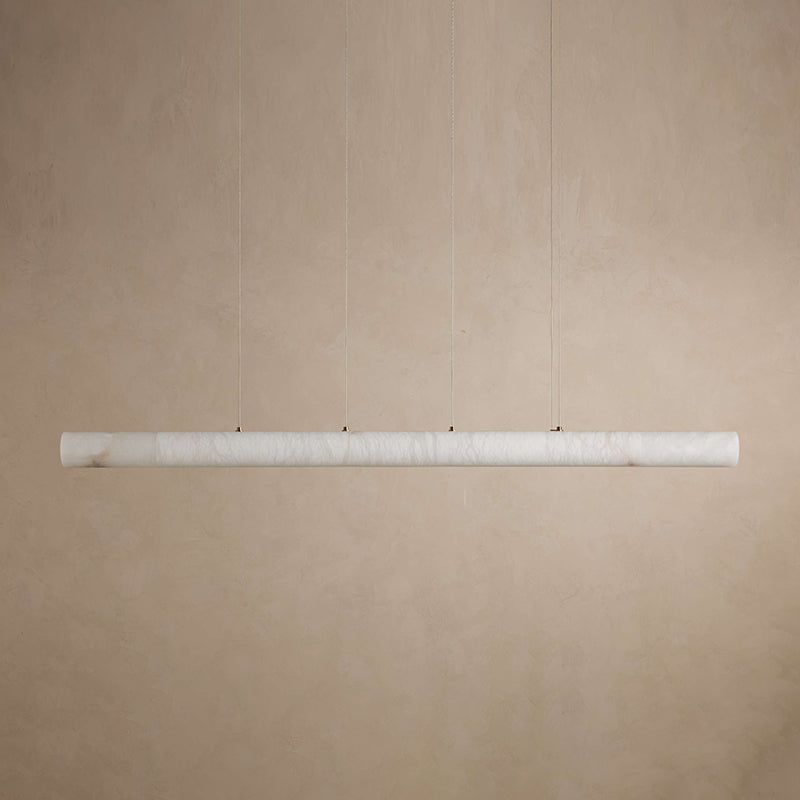Halima Linear Alabaster Chandelier - Spanish Natural Alabaster & Warm Brass Linear LED Pendant