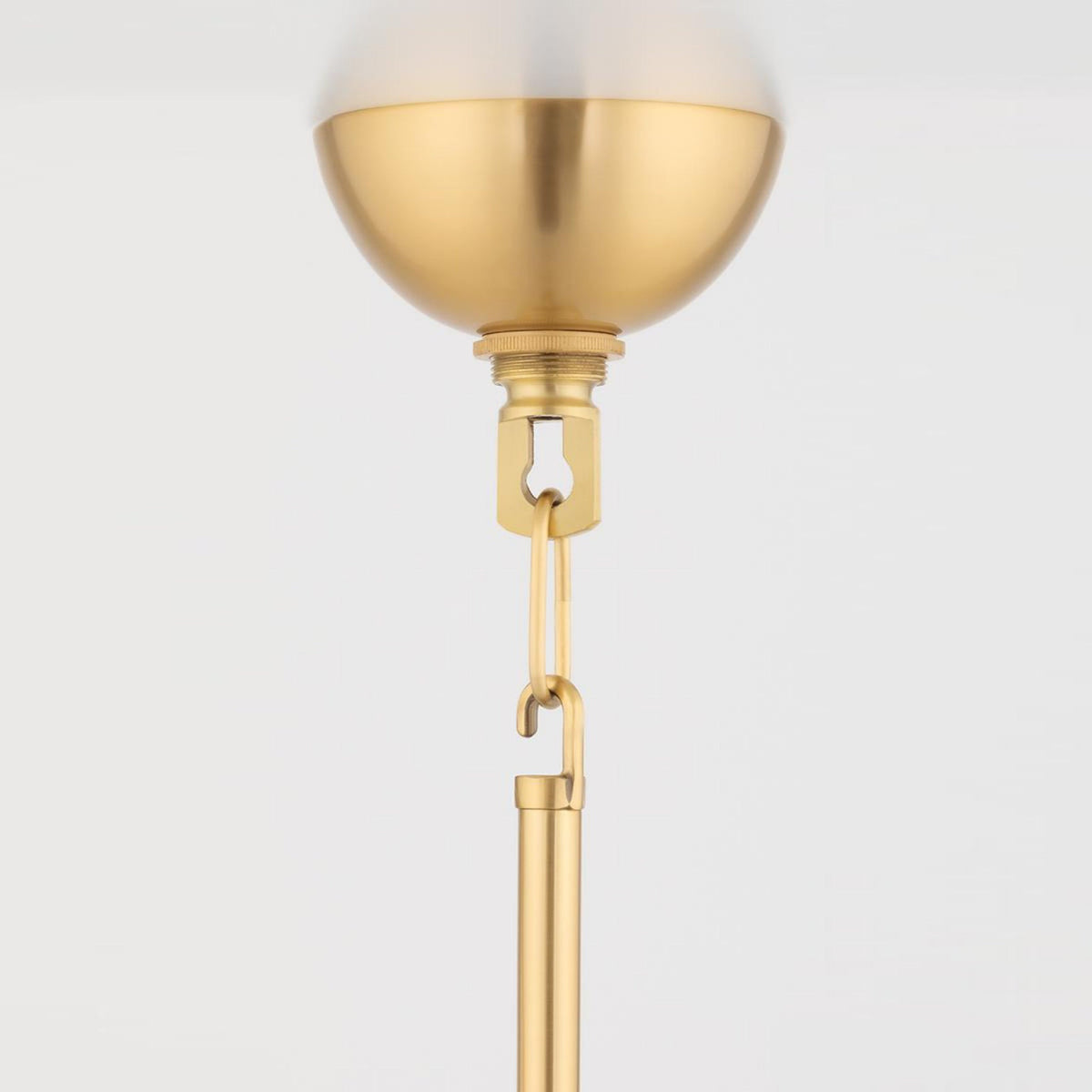 Harlem Chandelier - Bold Swooping Brass Arms & Tailored Belgian Linen Drum Shades