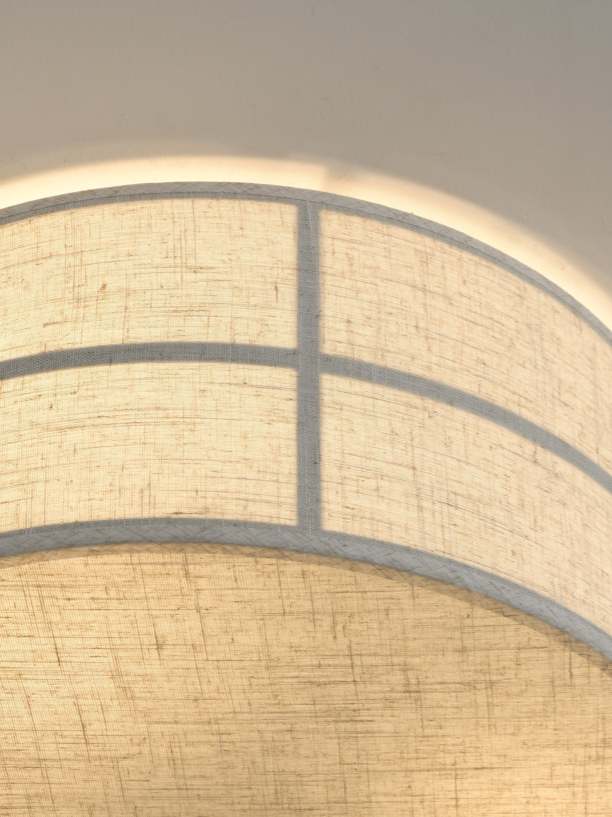 Hashira Ceiling Lamp - Architectural Textured Linen Flush Mount Ceiling Light