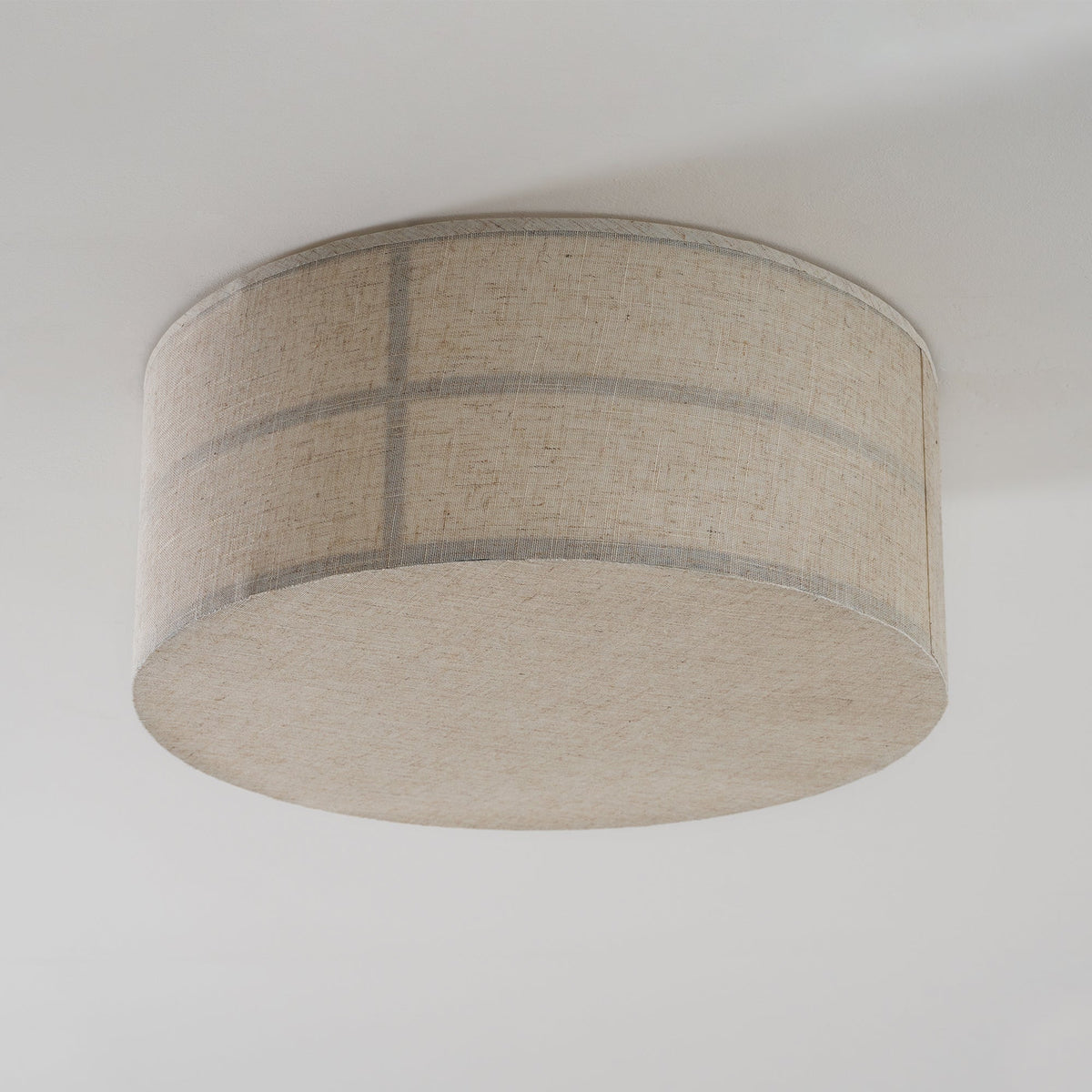 Hashira Ceiling Lamp - Architectural Textured Linen Flush Mount Ceiling Light