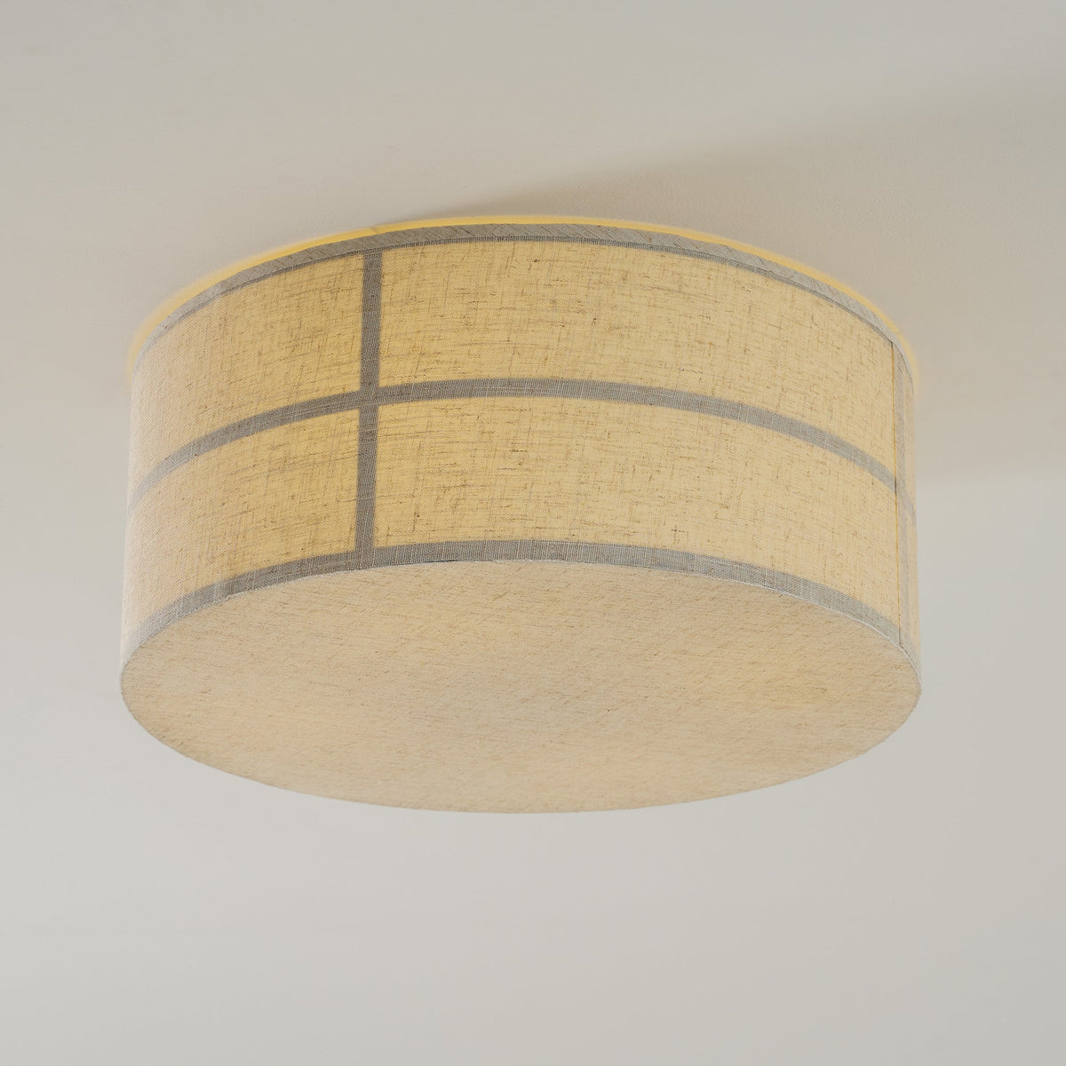 Hashira Ceiling Lamp - Architectural Textured Linen Flush Mount Ceiling Light