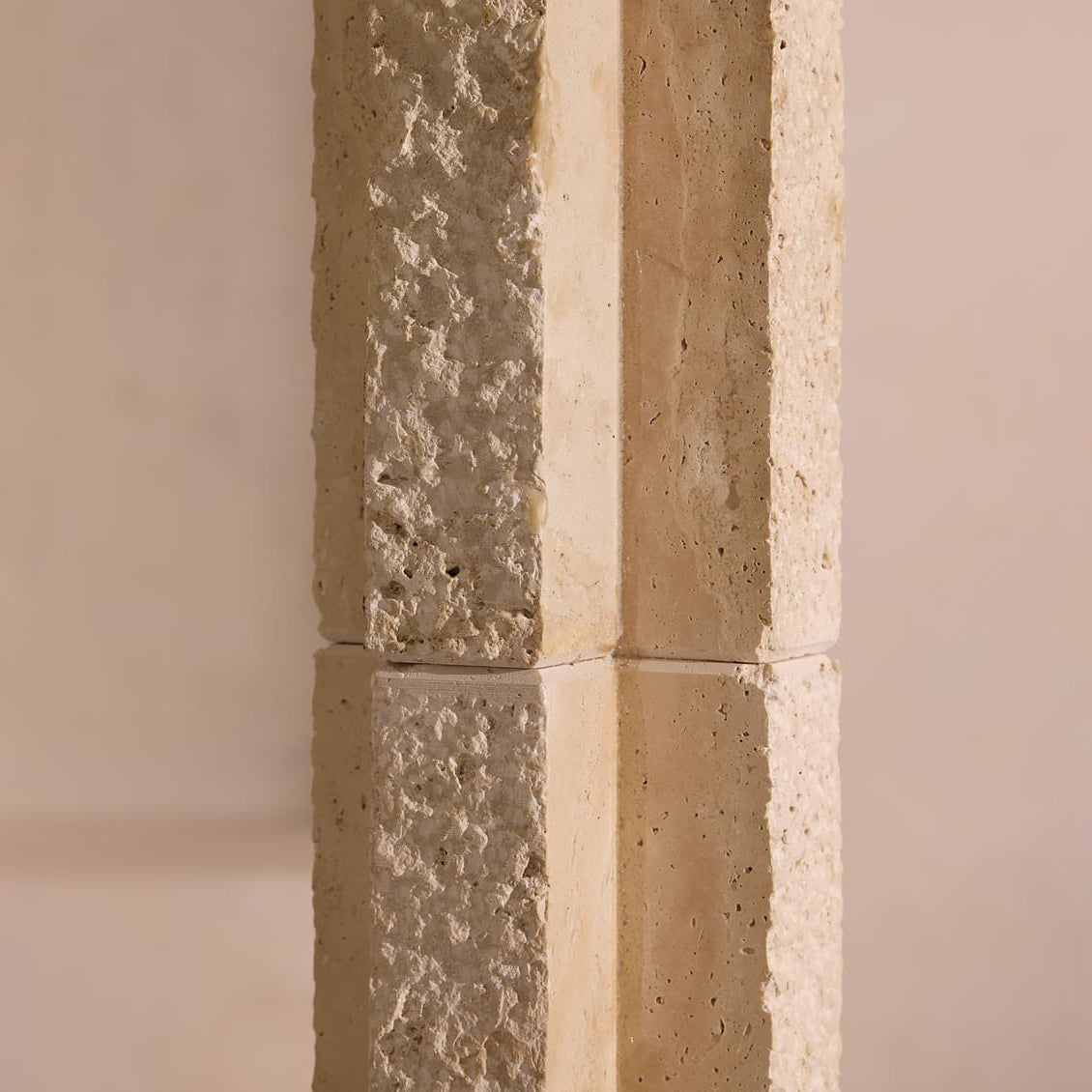 Hawksworth Table Lamp - Octagonal Travertine Stone Lamp with Paper Shade