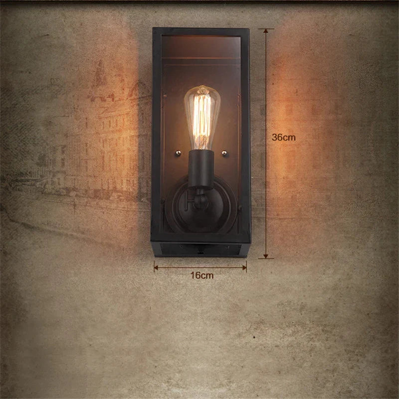 Vintage Industrial Wall Lamp - Retro Alloy Iron Shade E27 Bedside Sconce