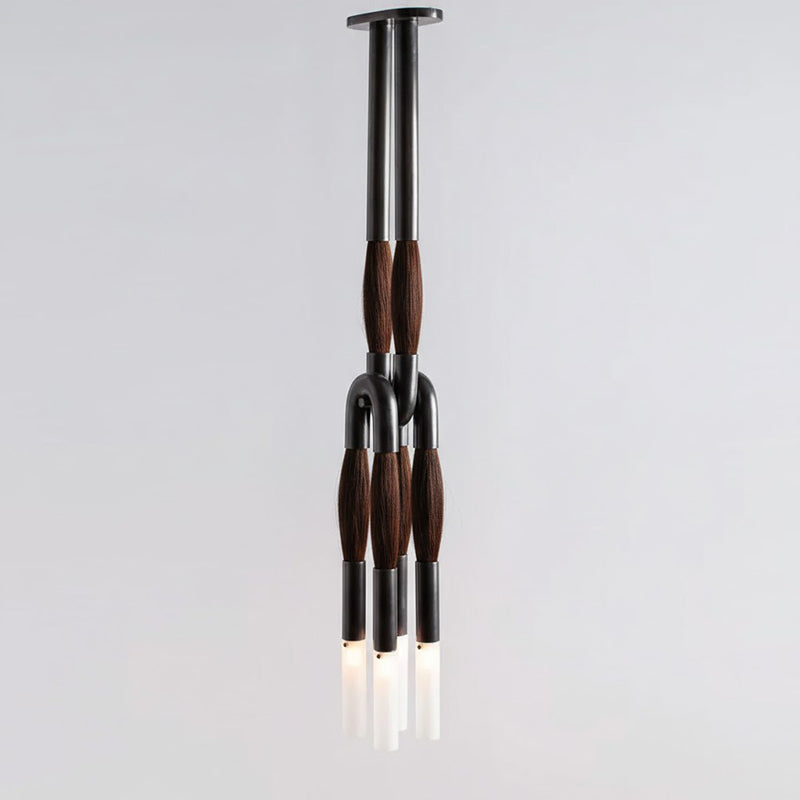 Head Antonia Pendant Lamp - Avant-Garde Faux Horsehair & Iron Pendan