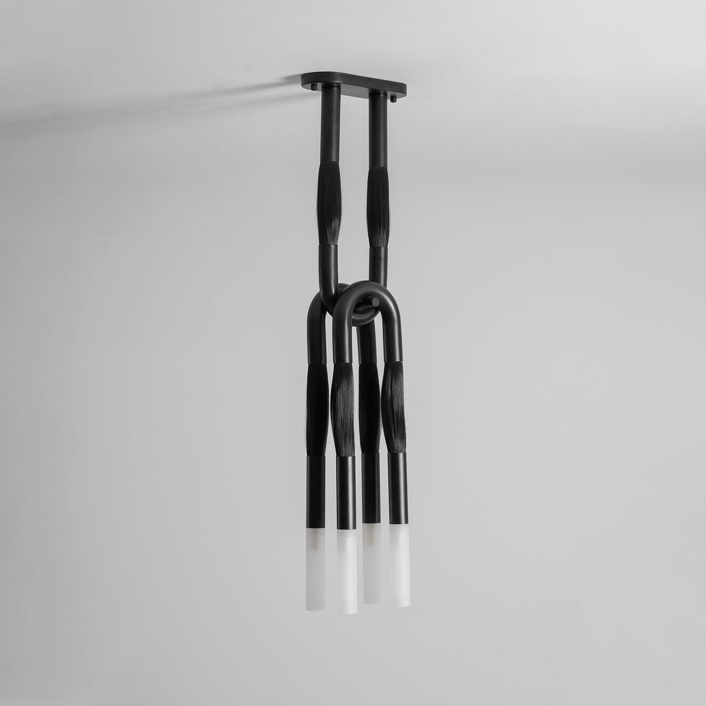 Head Antonia Pendant Lamp - Avant-Garde Faux Horsehair & Iron Pendan