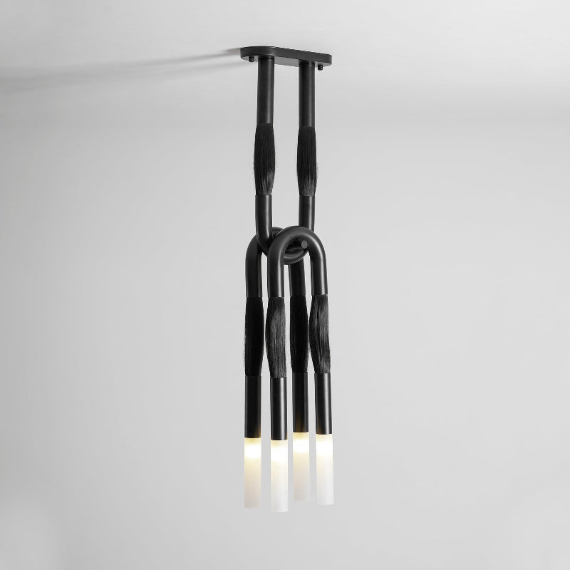 Head Antonia Pendant Lamp - Avant-Garde Faux Horsehair & Iron Pendan