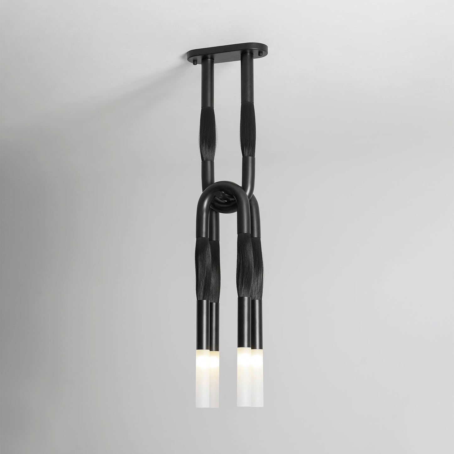 Head Antonia Pendant Lamp - Avant-Garde Faux Horsehair & Iron Pendan