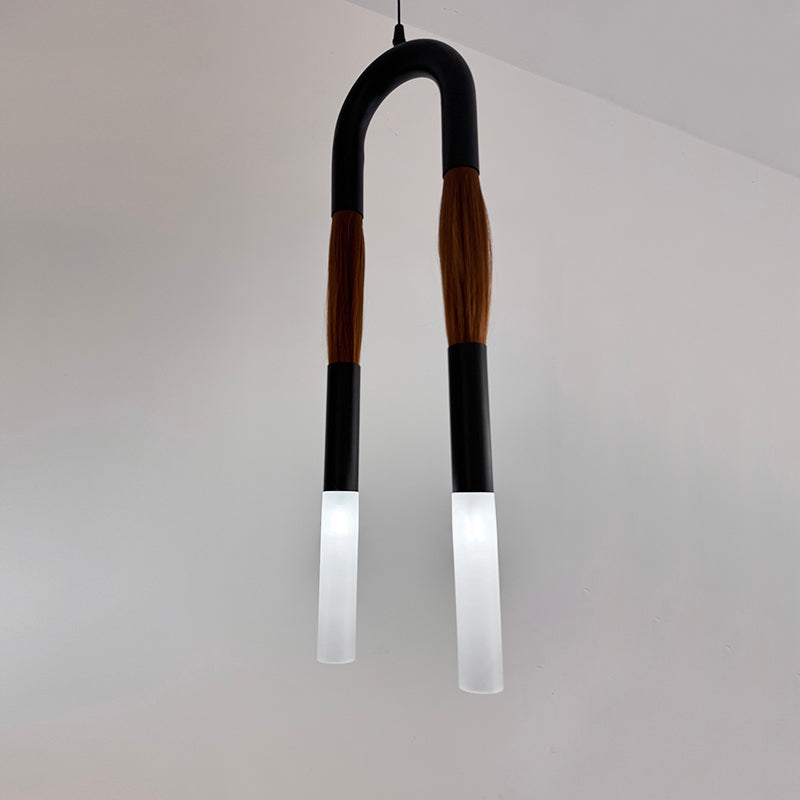 Head Antonia Pendant Lamp - Avant-Garde Faux Horsehair & Iron Pendan