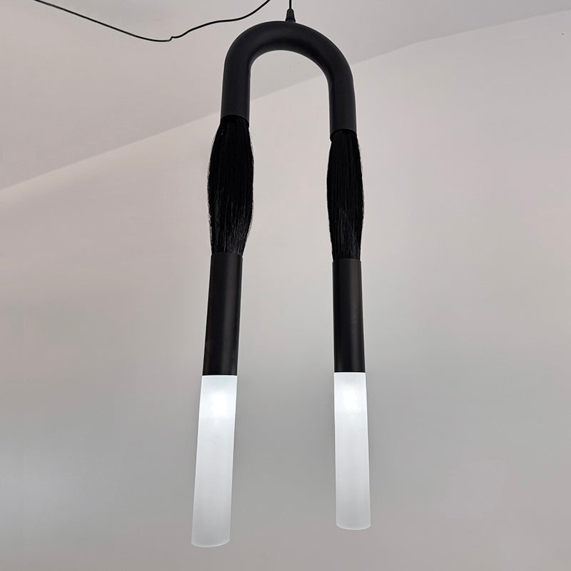 Head Antonia Pendant Lamp - Avant-Garde Faux Horsehair & Iron Pendan