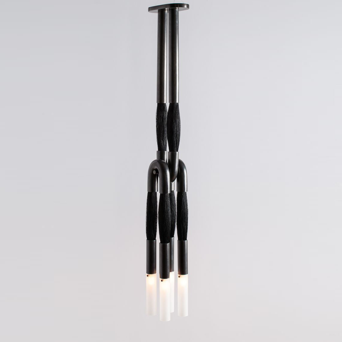Head Antonia Pendant Lamp - Avant-Garde Faux Horsehair & Iron Pendan