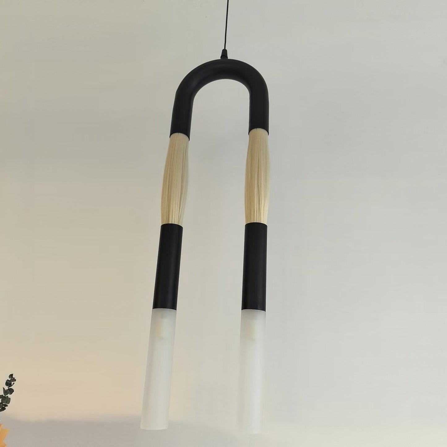 Head Antonia Pendant Lamp - Avant-Garde Faux Horsehair & Iron Pendan