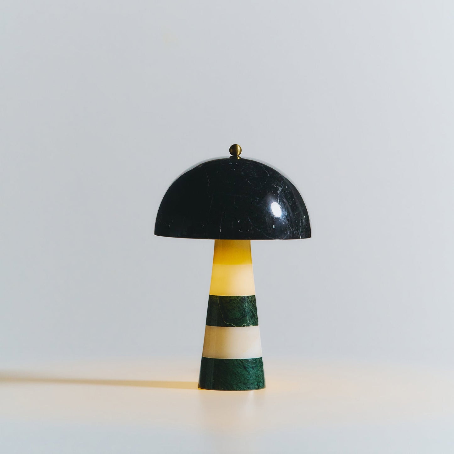 Hed Marble Table Lamp - Sculptural Striped Stone Desk Light | Quiet Luxury