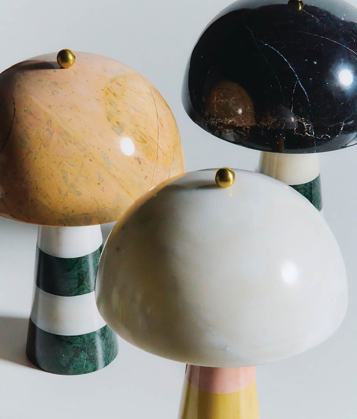 Hed Marble Table Lamp - Sculptural Striped Stone Desk Light | Quiet Luxury