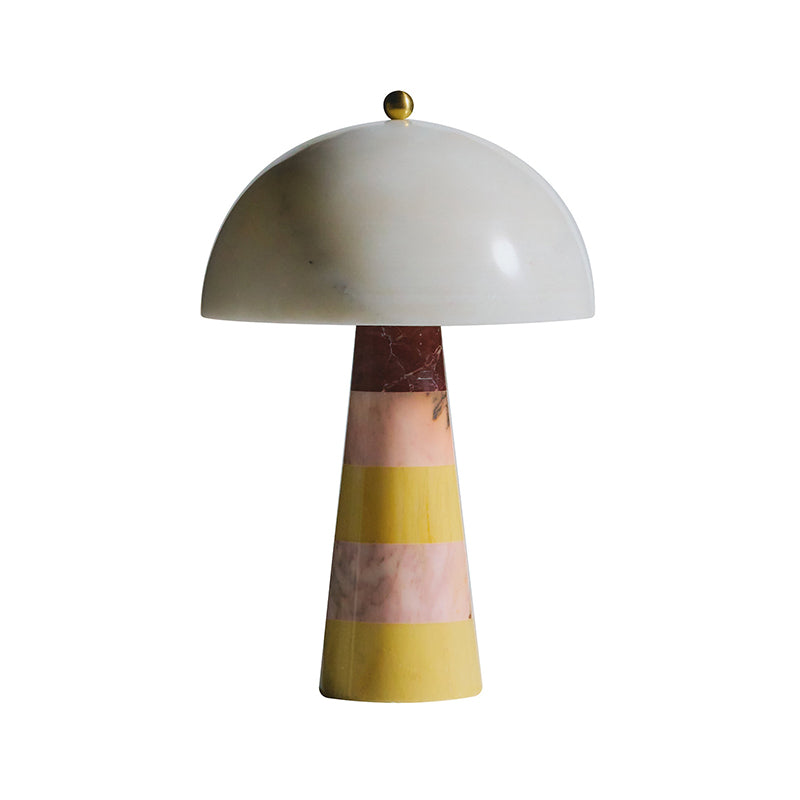 Hed Marble Table Lamp - Sculptural Striped Stone Desk Light | Quiet Luxury