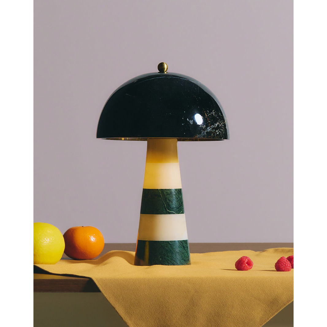Hed Marble Table Lamp - Sculptural Striped Stone Desk Light | Quiet Luxury
