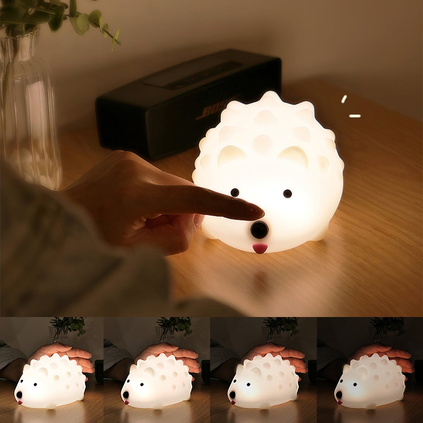 Hedgehog Timing Night Light - Dimmable Silicone Kids Lamp with Built-in Battery