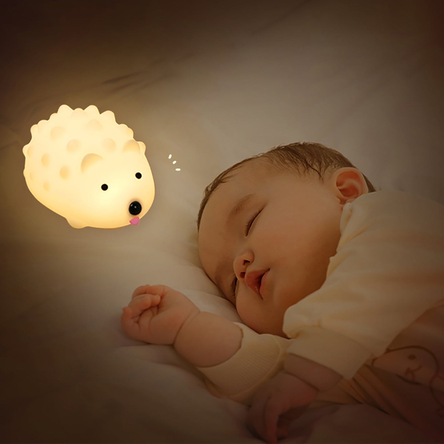 Hedgehog Timing Night Light - Dimmable Silicone Kids Lamp with Built-in Battery