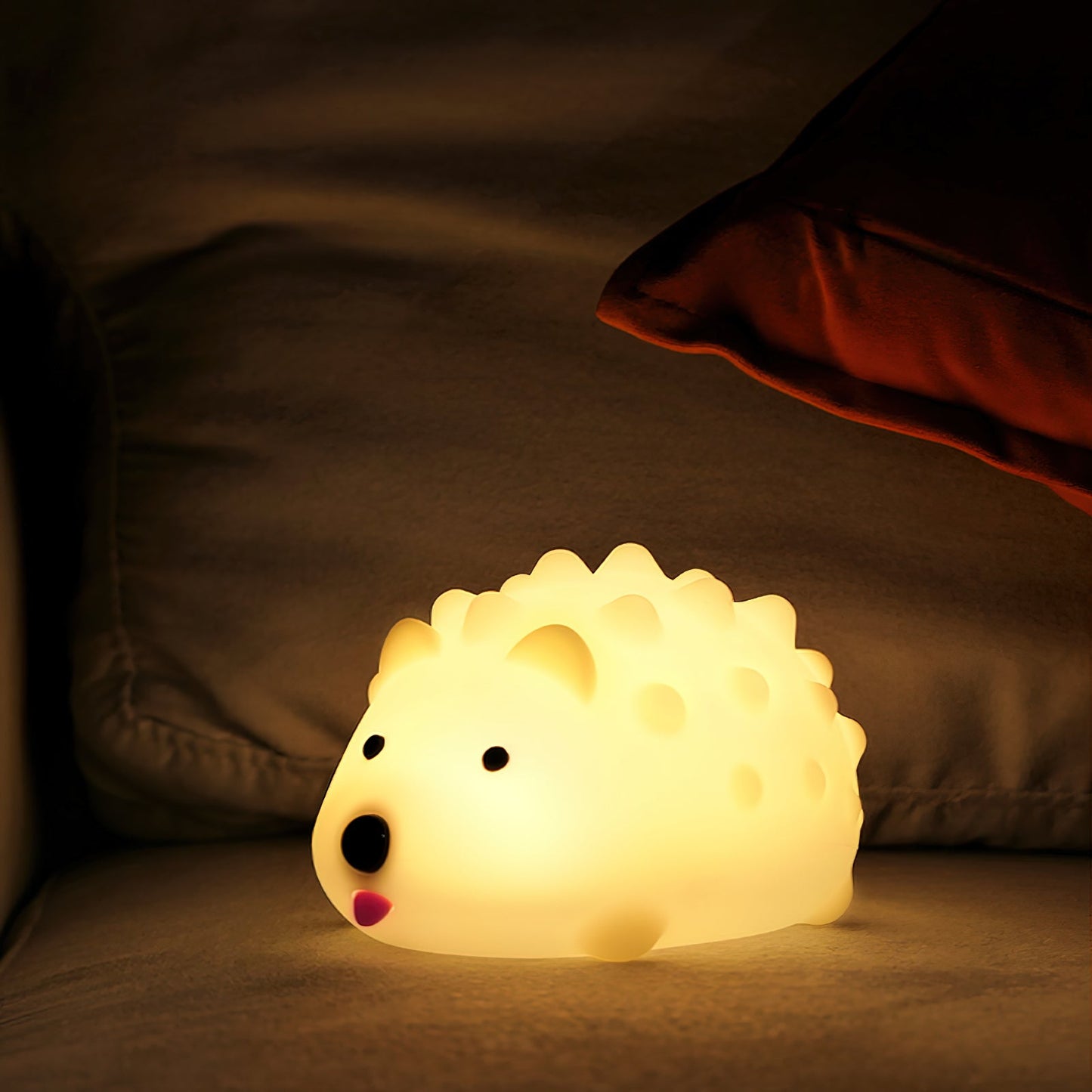 Hedgehog Timing Night Light - Dimmable Silicone Kids Lamp with Built-in Battery