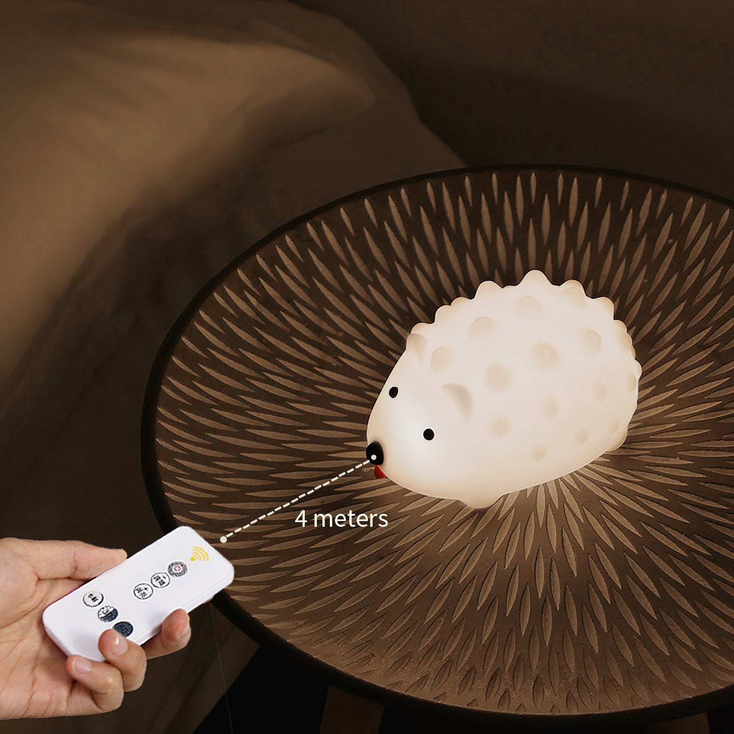 Hedgehog Timing Night Light - Dimmable Silicone Kids Lamp with Built-in Battery