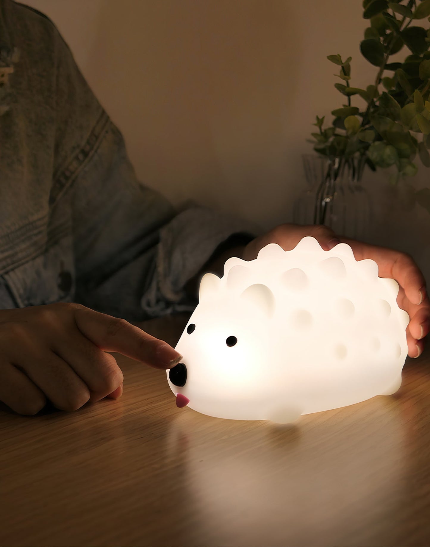 Hedgehog Timing Night Light - Dimmable Silicone Kids Lamp with Built-in Battery