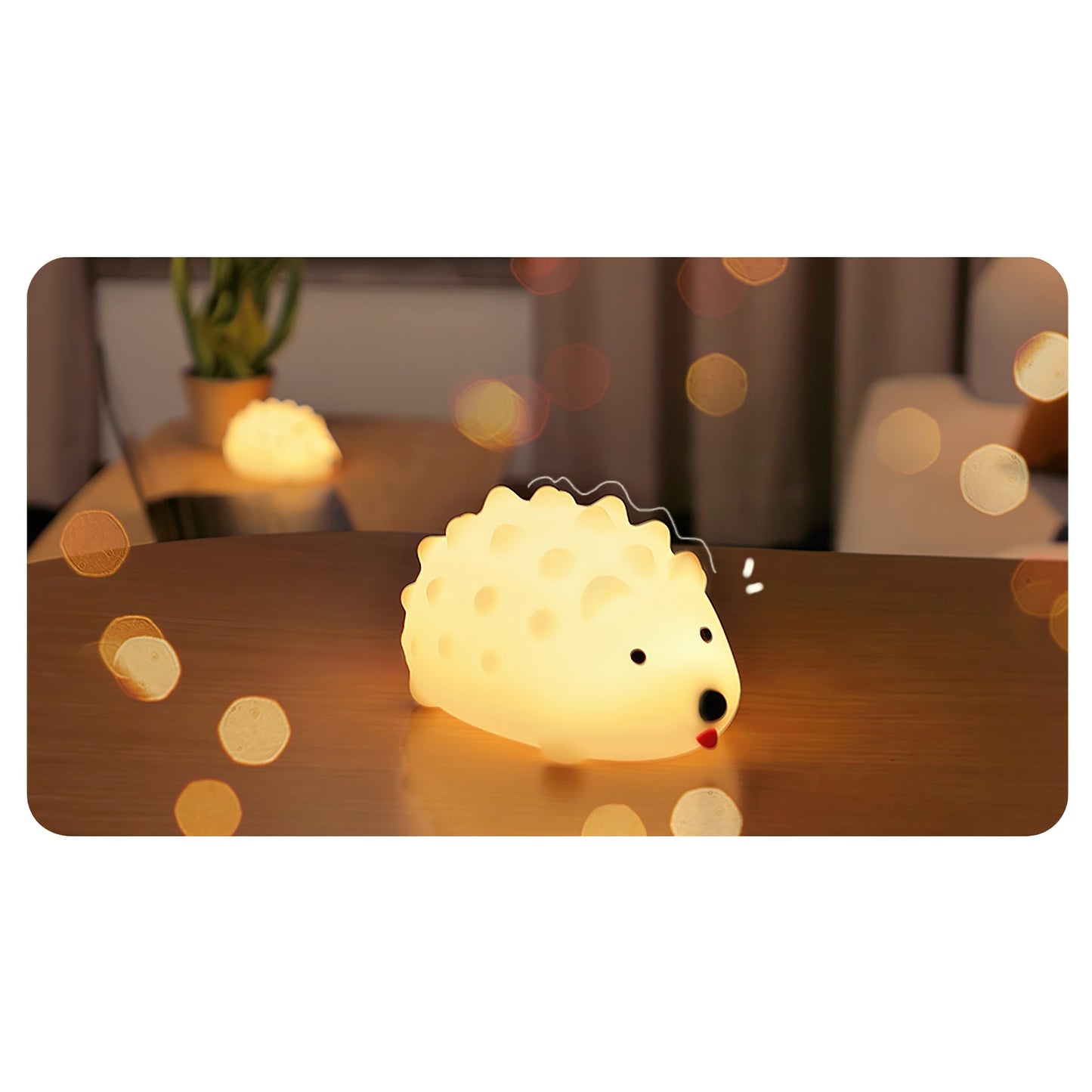 Hedgehog Timing Night Light - Dimmable Silicone Kids Lamp with Built-in Battery