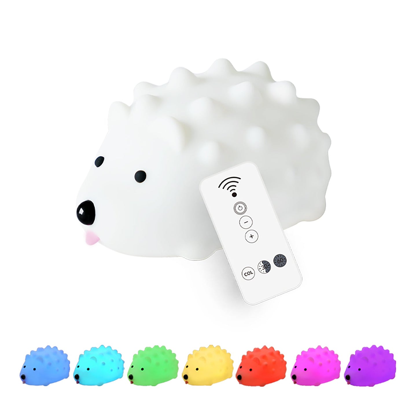 Hedgehog Timing Night Light - Dimmable Silicone Kids Lamp with Built-in Battery