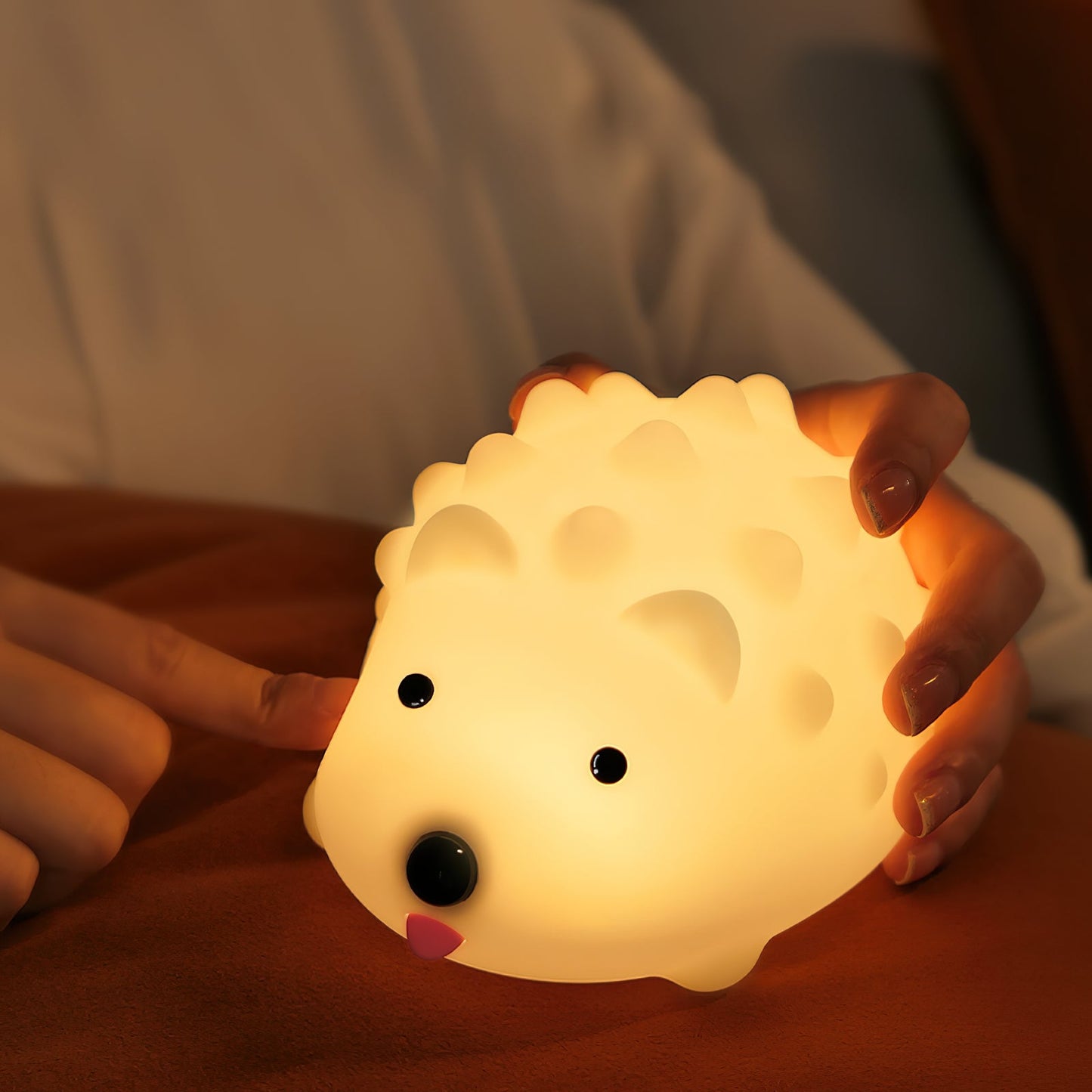 Hedgehog Timing Night Light - Dimmable Silicone Kids Lamp with Built-in Battery
