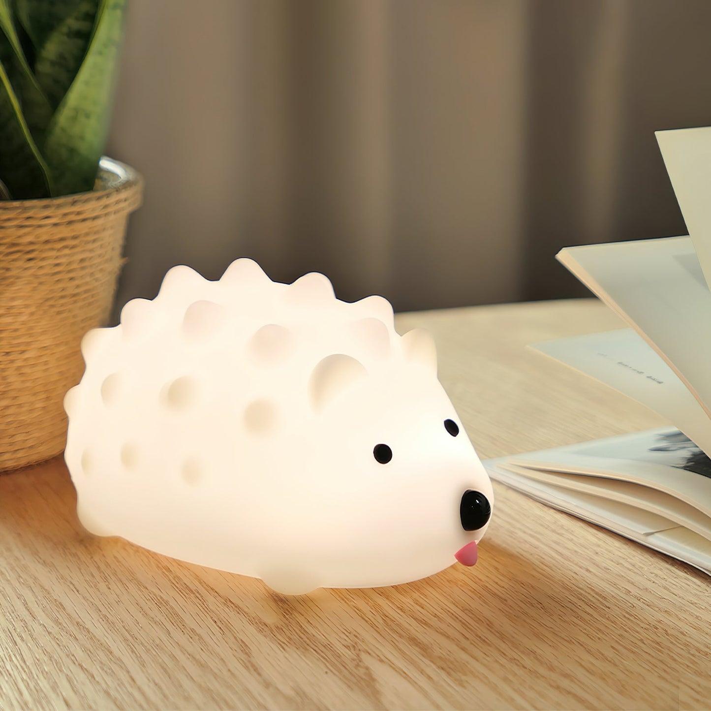 Hedgehog Timing Night Light - Dimmable Silicone Kids Lamp with Built-in Battery