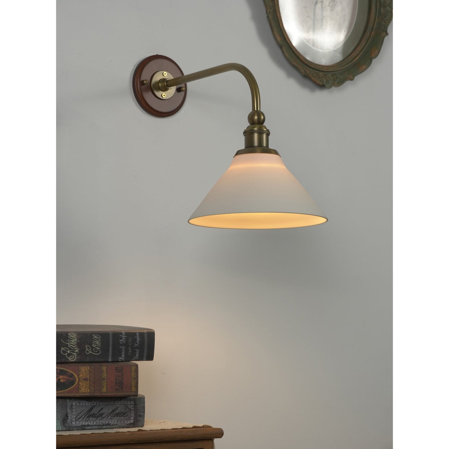 Heirloom Ceramic Wall Lamp - Walnut Wood & Brass Sconce with Pleated Ceramic Shade