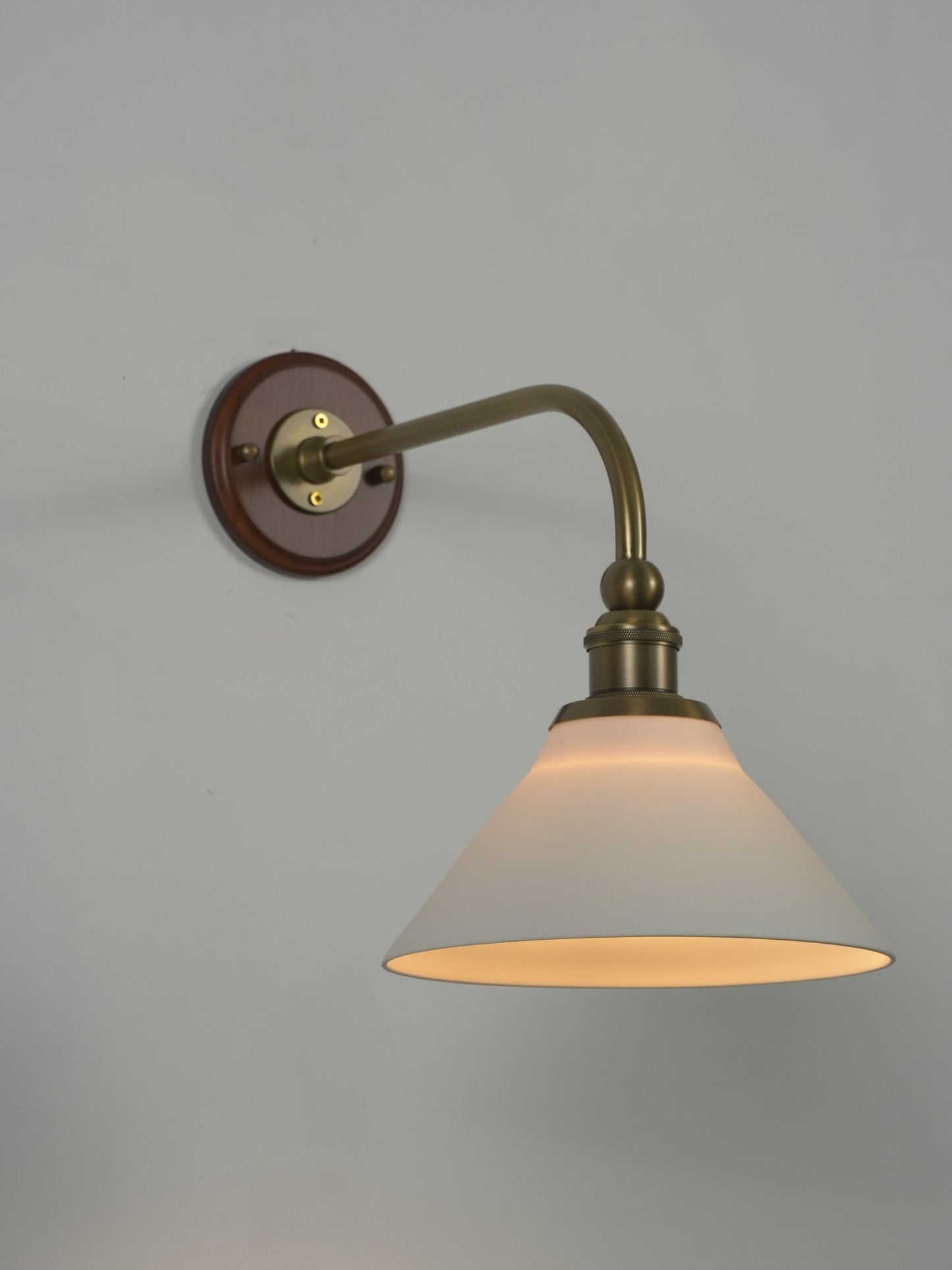 Heirloom Ceramic Wall Lamp - Walnut Wood & Brass Sconce with Pleated Ceramic Shade