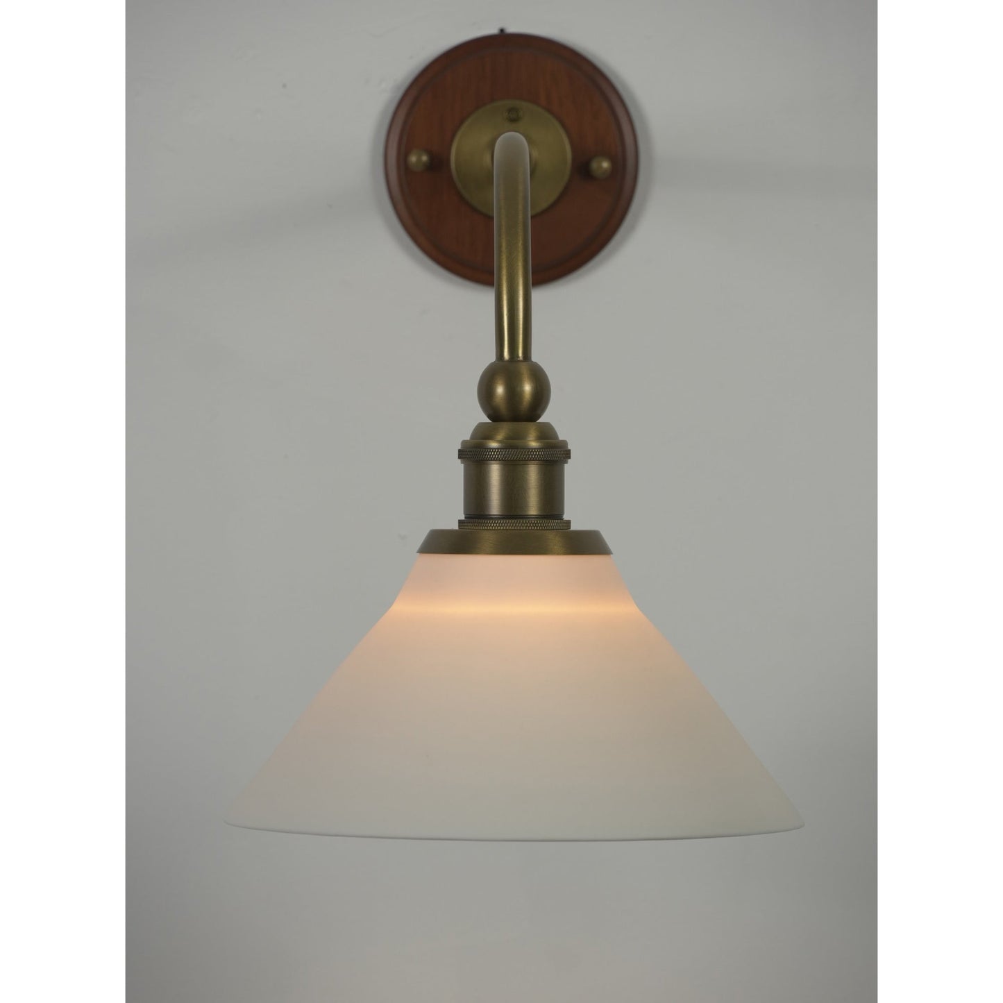 Heirloom Ceramic Wall Lamp - Walnut Wood & Brass Sconce with Pleated Ceramic Shade