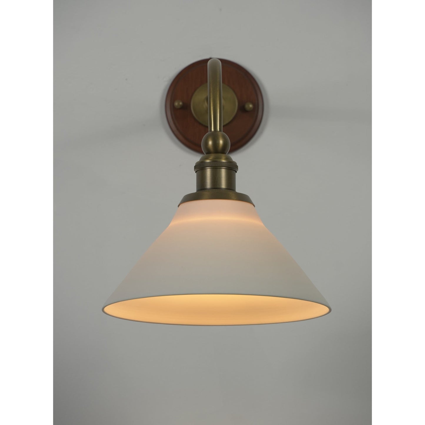 Heirloom Ceramic Wall Lamp - Walnut Wood & Brass Sconce with Pleated Ceramic Shade