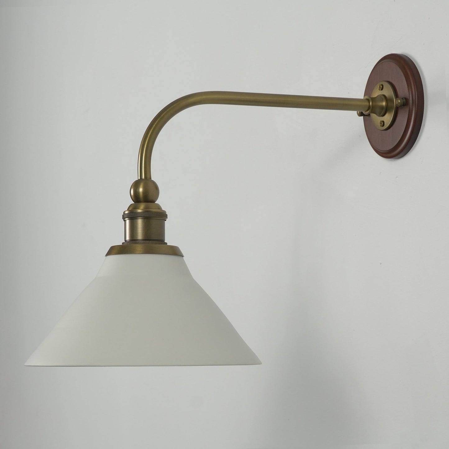 Heirloom Ceramic Wall Lamp - Walnut Wood & Brass Sconce with Pleated Ceramic Shade