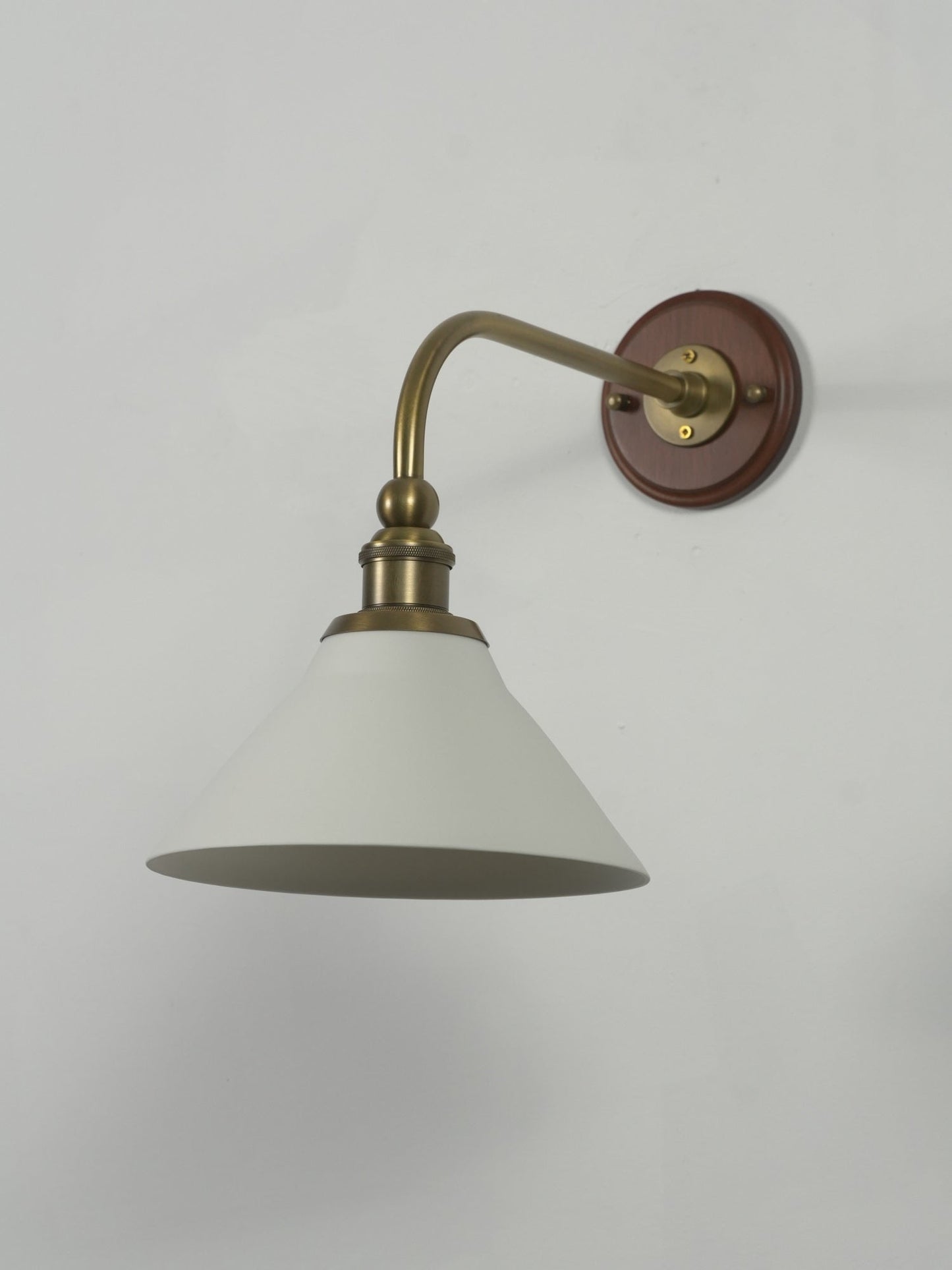Heirloom Ceramic Wall Lamp - Walnut Wood & Brass Sconce with Pleated Ceramic Shade