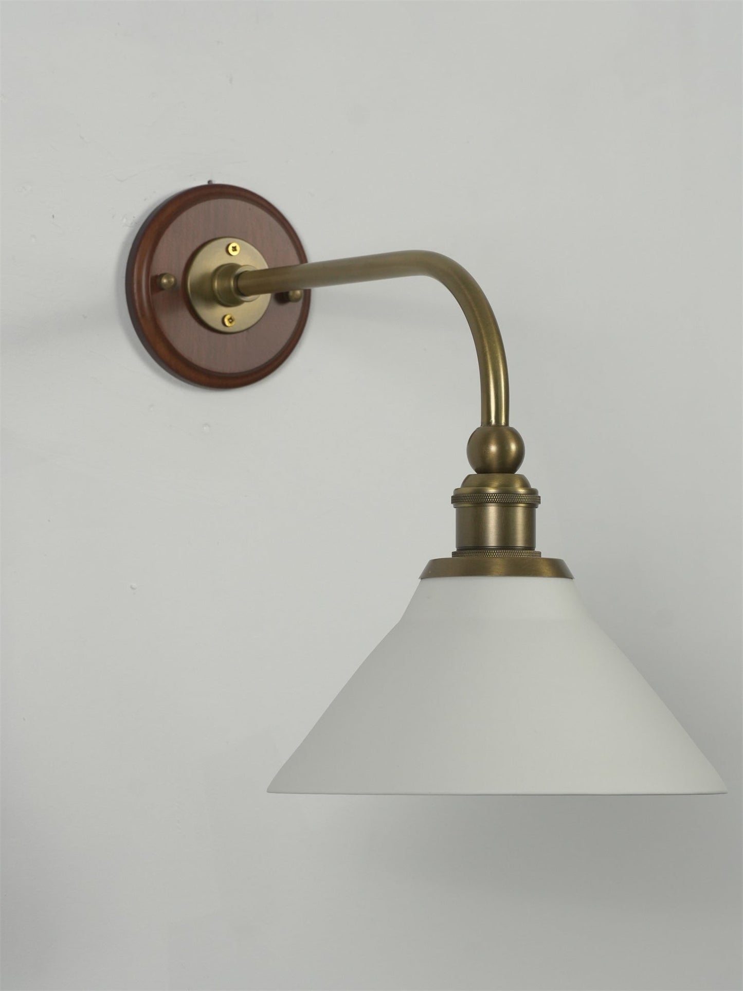 Heirloom Ceramic Wall Lamp - Walnut Wood & Brass Sconce with Pleated Ceramic Shade