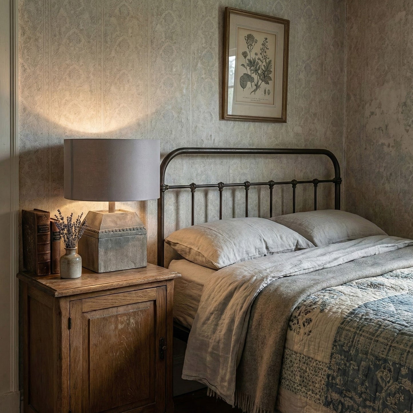 Helena Table Lamp - Solid Wood & Linen Minimalist Desk Light | Japandi Style