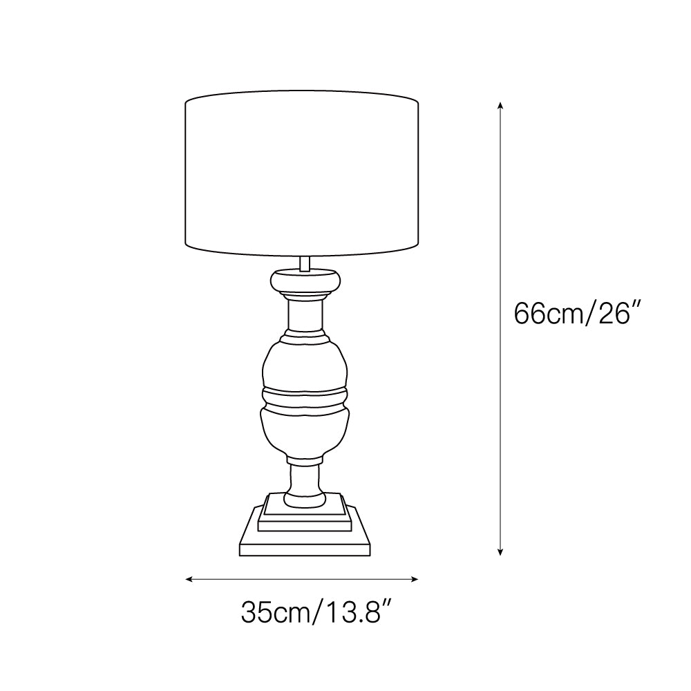 Helena Table Lamp - Solid Wood & Linen Minimalist Desk Light | Japandi Style