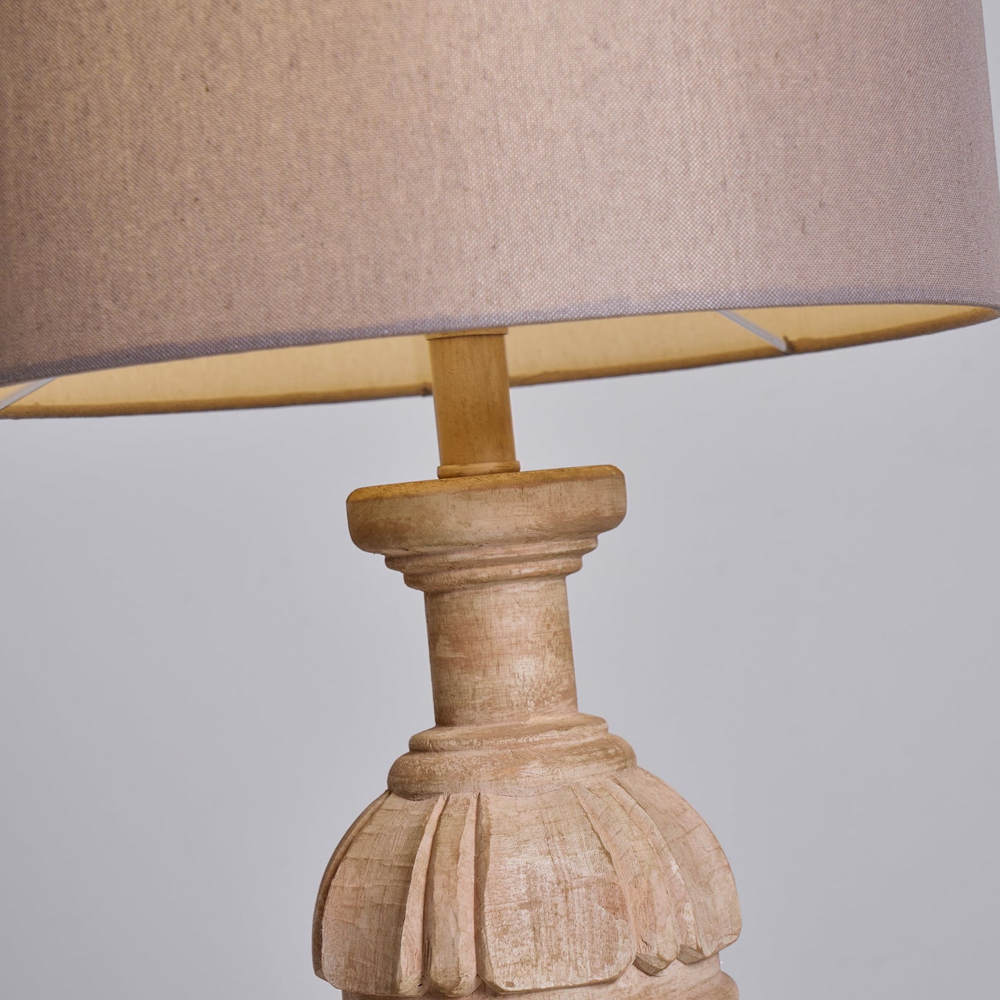 Helena Table Lamp - Solid Wood & Linen Minimalist Desk Light | Japandi Style