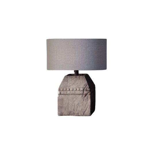 Helena Table Lamp - Solid Wood & Linen Minimalist Desk Light | Japandi Style