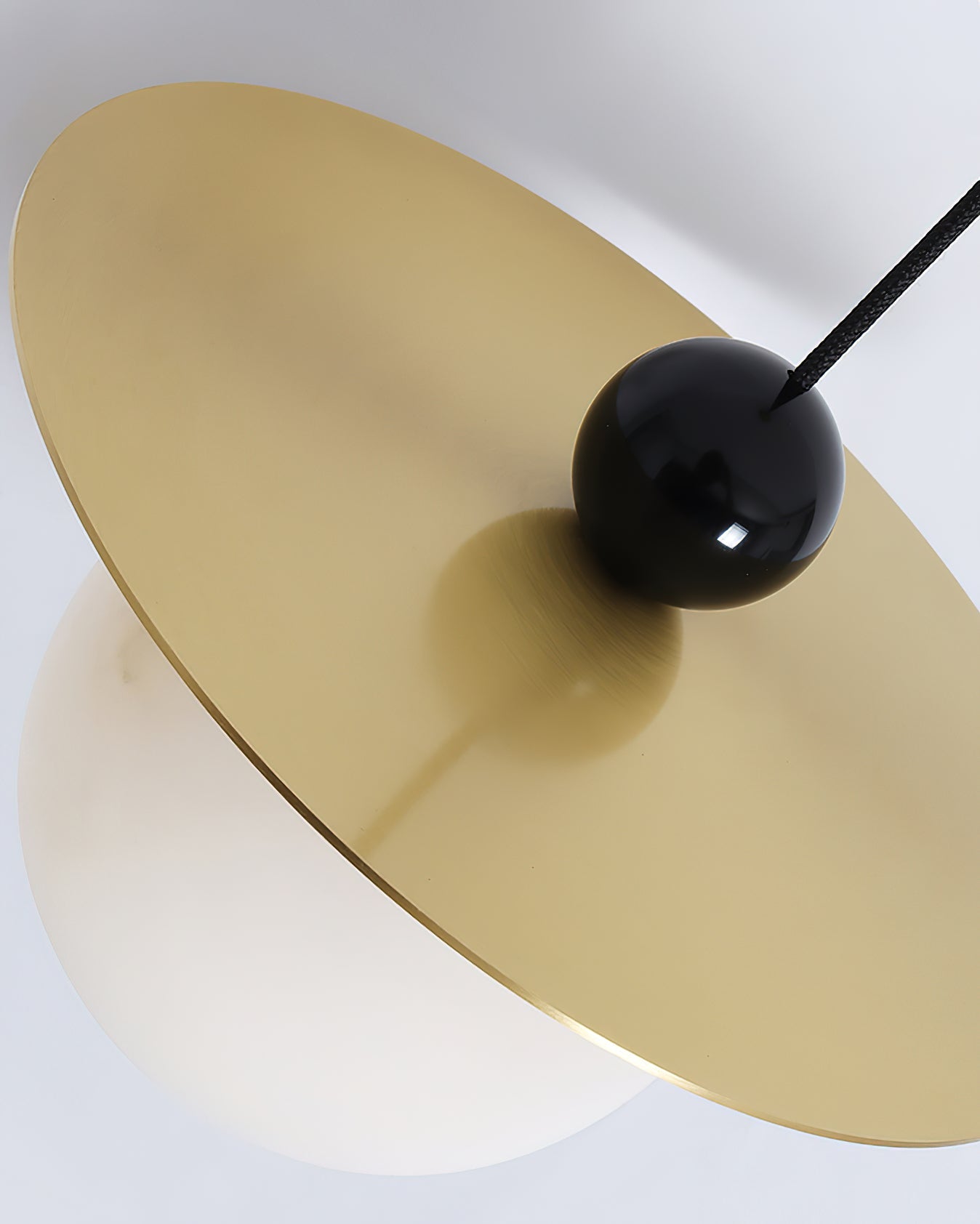 Helios Cord Alabaster Pendant Light - Modern Brass & Natural Stone LED Down-Light