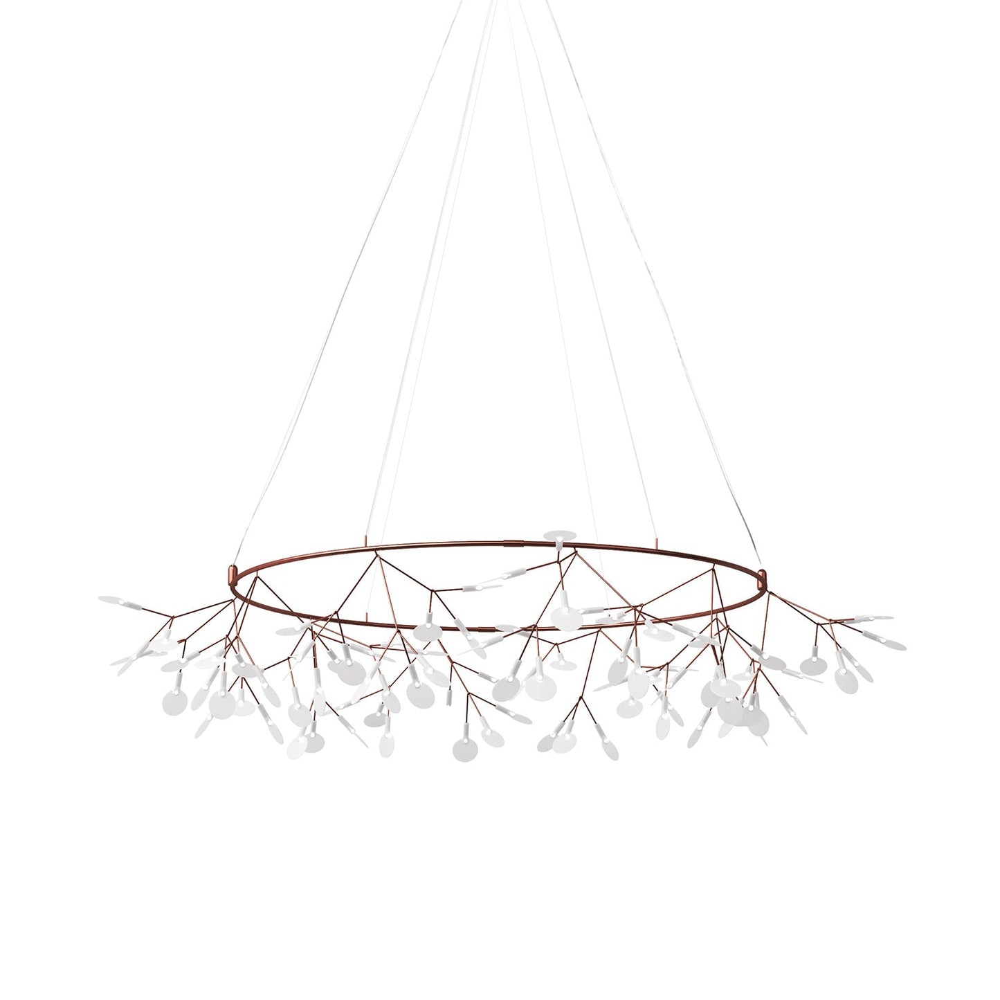 Heracleum Round Chandelier - Modern Botanical LED Chandelier | Rose Gold & Black