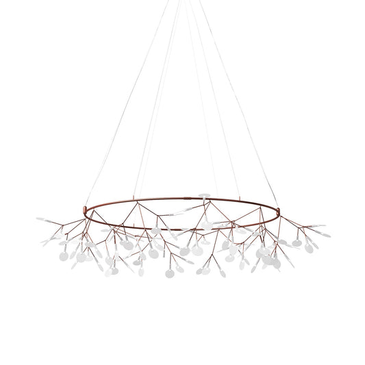 Heracleum Round Chandelier - Modern Botanical LED Chandelier | Rose Gold & Black