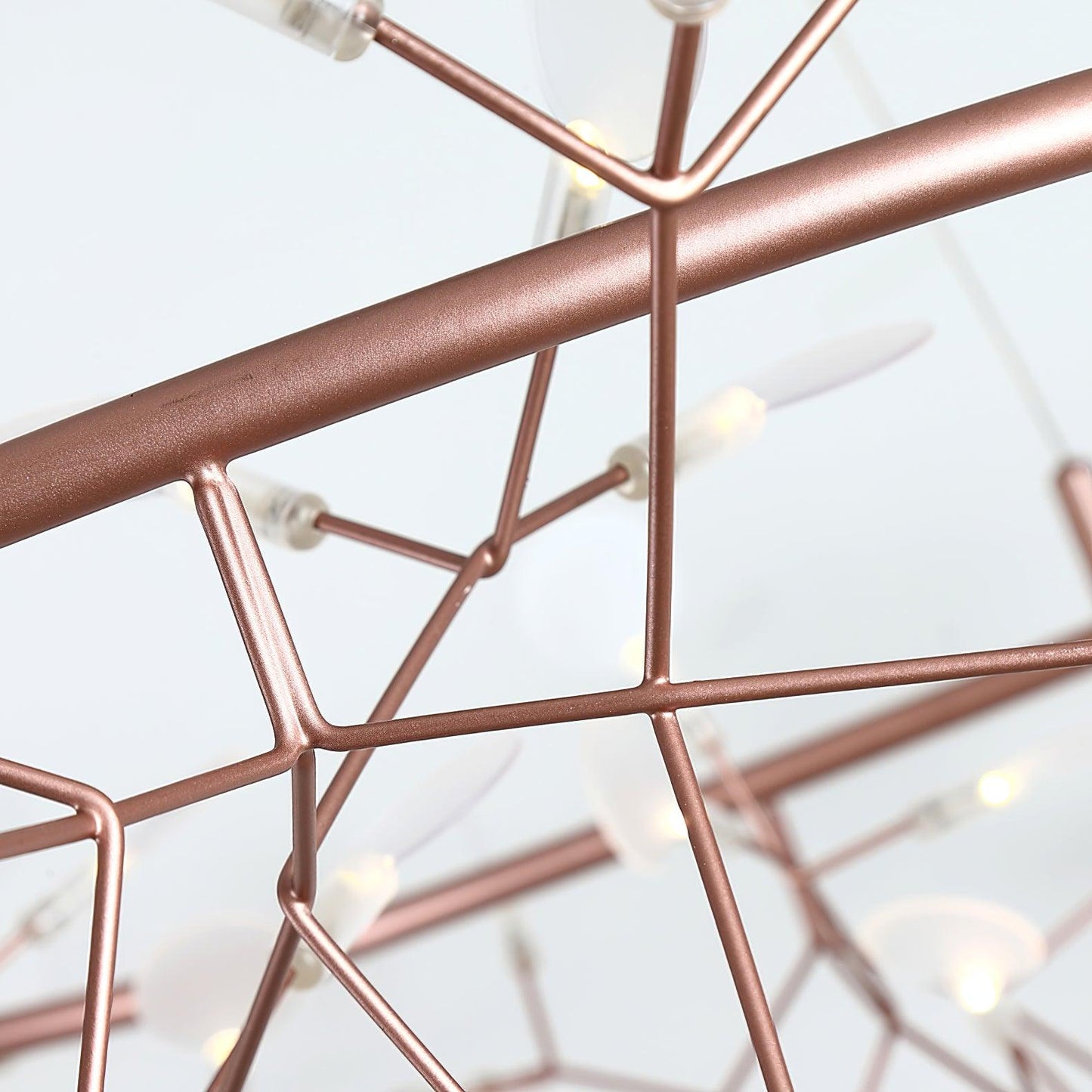 Heracleum Round Chandelier - Modern Botanical LED Chandelier | Rose Gold & Black